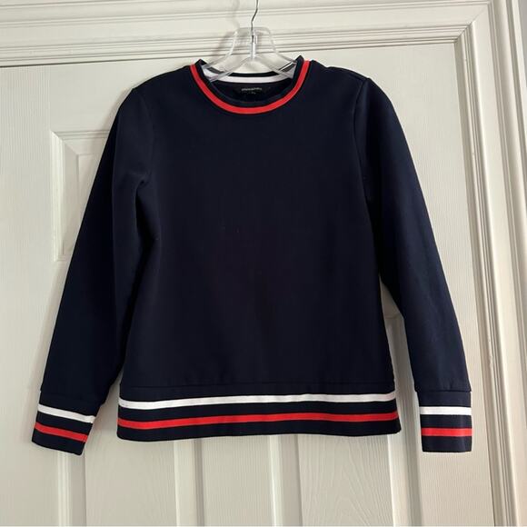 Banana Republic Crewneck Sweatshirt.Red White Blue Preppy Top XS Stripes Coastal - Picture 3 of 12